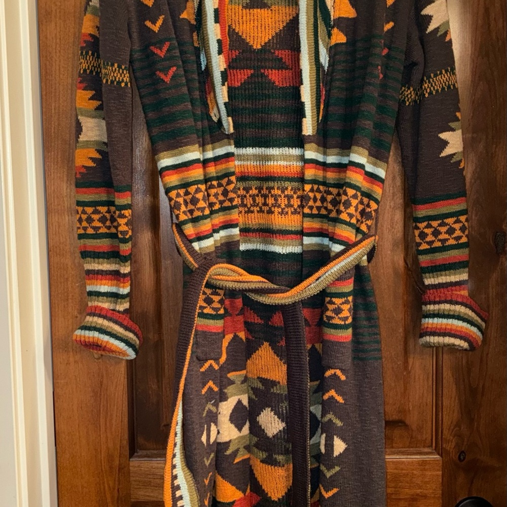 Faherty Paloma Duster Cardigan Yellowtail Knit Long Sweater Small - Picture 2 of 8
